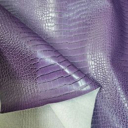 Good Purple Faux Crocodile Leather Fabric for Sofa Bumps Crocodile Stripe Imprint Pu Leather Sewing DIY Bag/Chair Cover Material