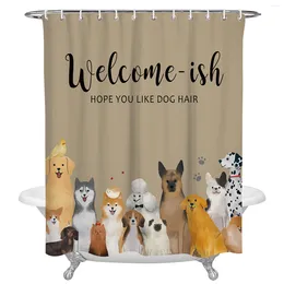 Shower Curtains Group Of Cute Dogs Waterproof Bath Home Decor Modern Luxury Bathroom Curtain