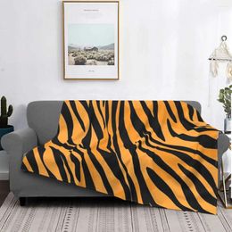 Blankets Tiger Pattern Print Blanket Animal Stripes Plush Thick Soft Flannel Fleece Throw For Sofa Bedspread Quilt