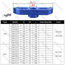 90° KM12 400R Milling Cutters Tool 50 22 63 27 Right-angle two-edged bridge type aluminum alloy milling cutter head AP SE insert