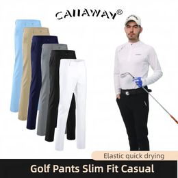 CAIIAWAV Golf Mens Summer Sports Pants Breathable Quick Dry Elastic Trouser Slim Fit Trousers Tennis 240401