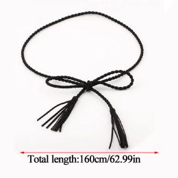 Women Waist chain 160cm Woven Tassel Ladies Tassles Belts Waistband Braided Belt Hot Sale Waist Rope Decorated Waist Belt