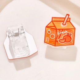 10pcs Cute Beverage Bottle Acrylic Binder Clip Memo Paper Clips Journal Scrapbook Office Decorative Supplies School Stationery