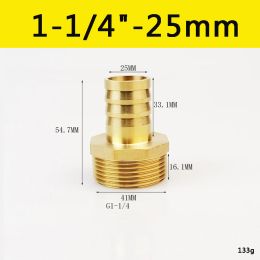 Large size 10/12/14/16/19/25/32/52mm Hose Barb TO 1" 1-1/4" 1-1/2" 2" BSP Female Male Brass Pipe Fitting Leather Tube Connector