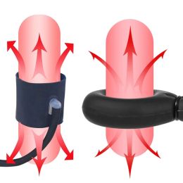 Inflatable Penis Ring for Penis Enlargement Penis Exerciser Male Extender Penis Pump Sex Toys for Men Cock Rings Chastity Belt