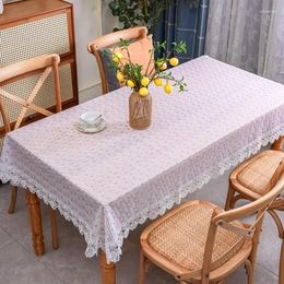 Table Cloth Tablecloth Washable Waterproof Oil-proof Anti-ironing Light Luxury High-grade Lace Household K733