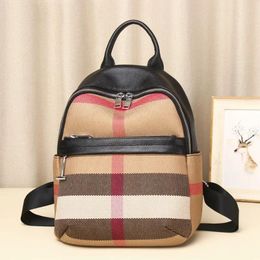 Backpack Style Chikage Personality Fashion Leather Women's Large Capacity Travel Bag Simple Leisure Canvas With