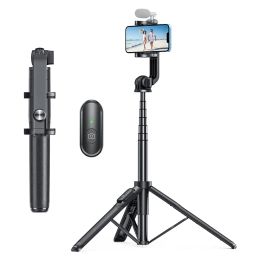 Monopods Portable Phone Tripod Stand with Bluetooth Remote Selfie Stick Tripod Monopod for Iphone 14/12/13/ Pro/12 Max Android Phone