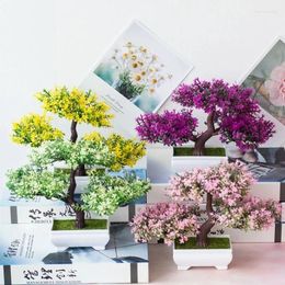 Decorative Flowers Potted Ornaments For Home Room Table Decoration El Garden Decor Artificial Plants Bonsai Small Tree Fake Various Ins