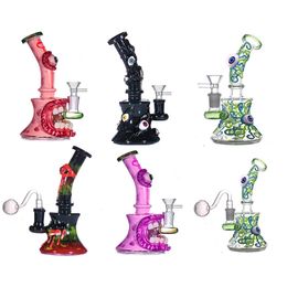 Unique Newest Water Bong Pipe Halloween Exciting 3d Handcrafted Glass Oil burner Bongs Perc Dab Rig Beaker hookah with 14mm smoking tobacco bowl