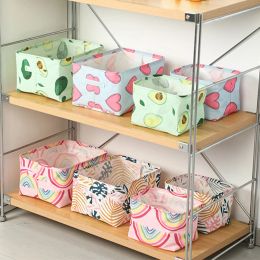 Foldable Desktop Storage Box Fabric Clothes Underwear Bra Storage Basket Cosmetic Toy Organizer Mini Box