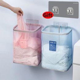 Laundry Bags Wall-Mounted Mesh Basket Foldable Storage Home Toy Towl Organizer Net Bag Bathroom Dirty Clothes