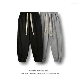 Men's Pants 2024 Spring And Autumn Trendy Simple Solid Color High Waist Drawstring Loose Oversized Strap Casual Sports For Men