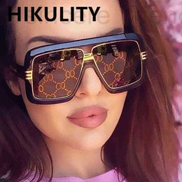 Fashion Sunglasses Frames designer 2023 New Luxury Brand One Piece Square For Women Vintage Oversized Print Lens Men Hip Hop Eyewear Black Y66138 VR51