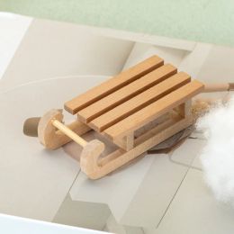 Mini Sleigh Gift Box Model Ski Board Miniture DIY Christmas Landscape For Doll House Accessories Dollhouse Decor