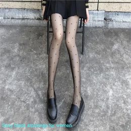Women Socks Spring Summer Autumn Polka Dot Stockings Womens Thin Black Silk JK Anti Hook Sexy Ins Trendy Pantyhose