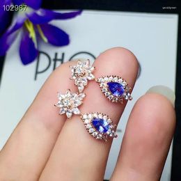 Stud Earrings Natural And Real Tanzanite Earring 925 Sterling Silver Fine Jewellery For Engagement