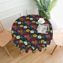 Table Cloth Daisy Petals Tablecloth Abstract Floral Polyester Round Cover Fashion Graphic For Kitchen Dining Room