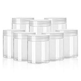 20x Wide mouth plastic jars clear screw lid bottle pot balm crafts plastic container 1-5oz food storage jars clear slime