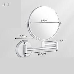 Modern Silver Wall Mounted Makeup Mirror Toilet Bathroom Accessories Telescopic Wall Mounted Beauty Mirror Free Punch Home Decor