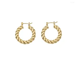 Dangle Earrings 2024 High Quality Gold Plated Twisted Copper Simple Minimalist Huggie Jewelry For Women