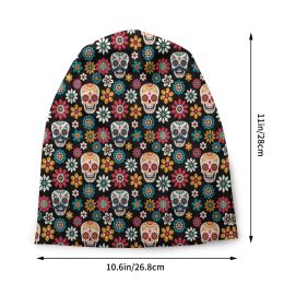 Day Of The Dead Mexican Sugar Skull Bonnet Winter Knitted Hat Skullies Beanies Caps Adult Halloween Beanie Hats Outdoor Ski Cap