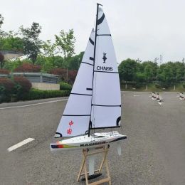 RC Boat Sailing Model 2.4G Rainbow 880 Electric Sailing Model Glass Steel Body Pure Wind