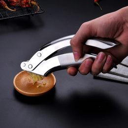Stainless Steel Garlic Press Household Gadget Vegetable Fruit Tools Manual Food Processors Crusher for Kitchen Accessories 240325