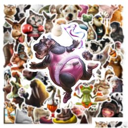 Kids Toy Stickers 50Pcs Fun Animal Cute Cartoon Aesthetic Vinyl Waterproof Sticker Iti Skateboard Car Motorcycle Bicycle Decals Drop D Dhzxe