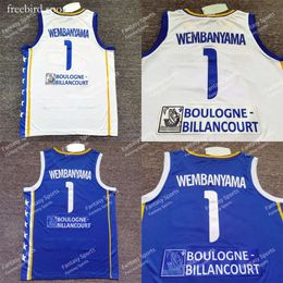 Basketball Boulogne Metropolitans 92 1 Victor Wembanyama Jerseys Mets92 Frence Color Purple White for Sport Fans Breathable Pure Cotton Ed