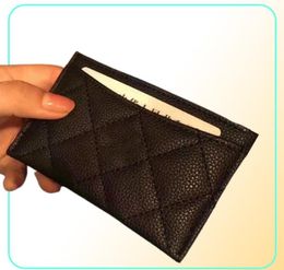 Paris Women Card holder brand coin purse caviar Mini Wallet Black Small leather bags1634167