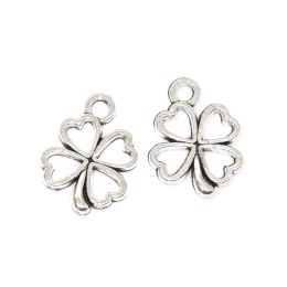 Wholesale 30pcs Six Color Four Leaf Clover Lucky Charms Alloy Metal Flower Pendents For DIY Bracelet Necklace Jewelry Making