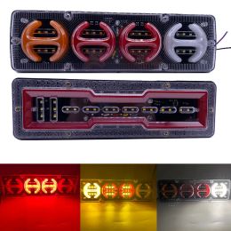 2pcs Trailer Truck Tail Lights 12V 24V Turn Signal Reverse Brake LED Lamp Boat Vehicles Lorry Rear Light Bus Campers Tractor Car