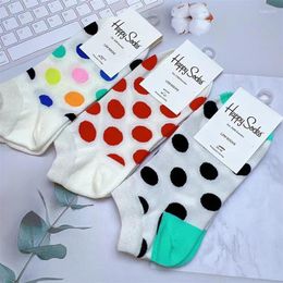 Women Socks Happy Women's Boat Four Seasons Pure Cotton Shallow Cute Polka Dot Love SIZE 36 To 40