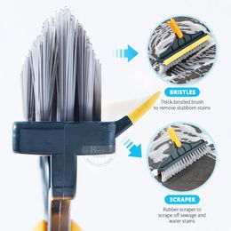 Floor Scrub Brush 2 In 1 Cleaning Brush Long Handle Removable Wiper -VIP