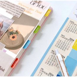 15 Months 2024 Calendar Stickers Kawaii Self Adhesive Label Tags Monthly Planner Notebook Agenda Bookmarks Korean Stationery