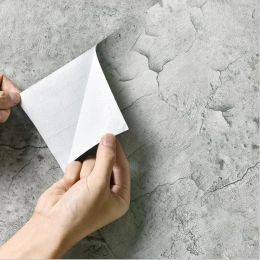 Cement Grey Vinyl Wallpaper Waterproof Self-Adhesive Wallpaper Countertop Contact Paper Kitchen Bathroom Furniture Renovatio