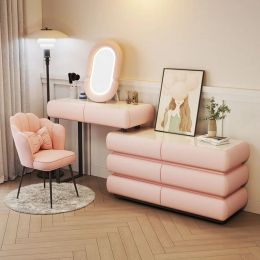 Women Vanity Table Corner Placement Mobile Makeup Artist Elegant Compact Teenager Dressing Table Storage Kommode Home Furniture
