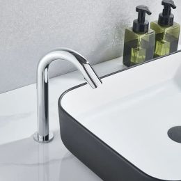 chrome short or tall Automatic Hand Touch Bathroom Sink Faucet Countertop Hot & Cold or single cold handsfree touch less