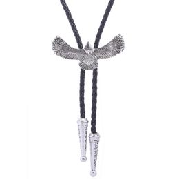 Relief Eagle Buckle Decors Bolo Tie for Men Women Bridegroom Wedding Necklace