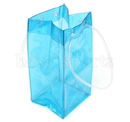 Durable Transparent PVC Champagne Wine Ice Bag 111125cm Pouch Cooler Bag with Handle Portable Clear Storage Cooling Bags OOA51173012740