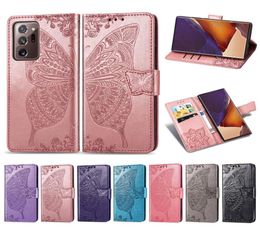 For Samsung Galaxy Note 20Ultra Cases Dustproof PU Leather Butterfly with Magnetic Buckle Hand Strap Card Slot Model NOTE20ULTR3057124