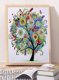 Whole 5D DIY Diamond Embroidery Four Seasons Flower Tree Special Shape Diamond Painting Rhinestone Crystal Diamond New Home De5405425