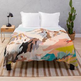 Blankets Glass Mountains Throw Blanket For Decorative Sofa Cotton Knit Fleece Fabric Quilt Retro