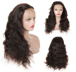Body Wave Full Lace Human Hair Wigs Pre Plucked Brazilian Malaysian Peruvian Medium Size Swiss Lace Cap Full Lace Wigs Natural Col6297726