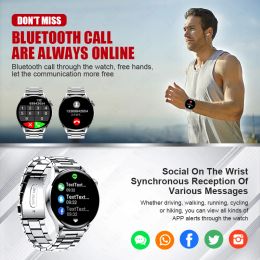 LIGE NFC Smart Watch Man Outdoor Sports Bluetooth Call Waterproof Bracelet Heart Rate Tracker For Android IOS New Smartwatch+BOX