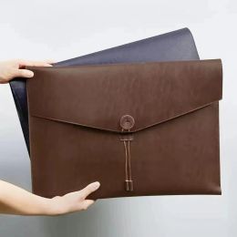 PU Leather Document Bag A3 Drawing Paper File Organiser Document Holder Leather File Bag Quality Magnetic Snap Envelope A3 Bag