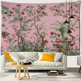 Tapestries Flowers Bird Plants Style Wall Tapestry Pattern Printed Polyester Hanging Home Decor Bedroom Cloth