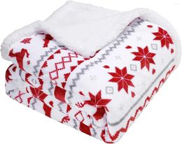 Blankets PCM Custom Sherpa Plush Thick Fleece Christmas Blanket For Winter Flannel Luxury Throw