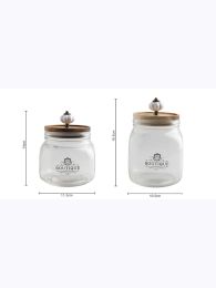 Transparent Glass Storage Jar Cereal Grain Sealed Jar Candy Nuts Box Food Grade Storage Container Garlic Lid Decor Jewellery Box